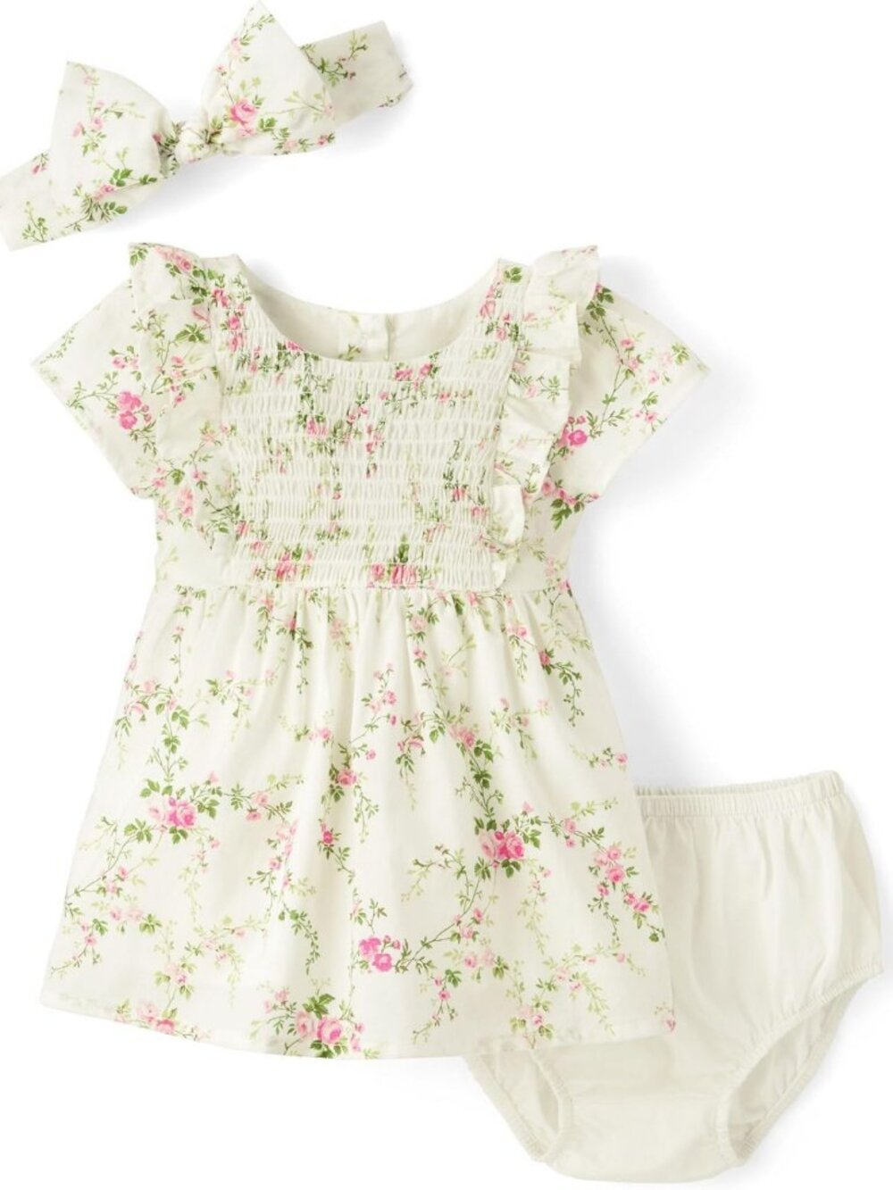 Adorable Baby Girls' 2-Piece Dress Set with Diaper Cover - Perfect for Newborns!